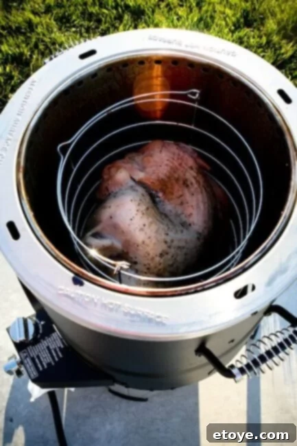 thanksgiving-2009-052 Thanksgiving turkey looks uncooked after 45 minutes in infrared fryer