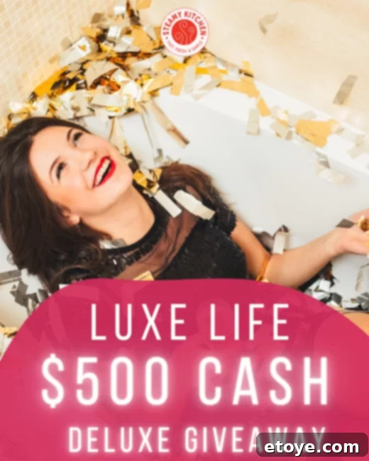 Sizzling Kitchen News 2 Luxe Life $500 Cash Giveaway in Steamy Kitchen's new VIP room