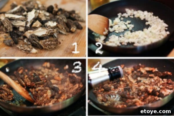 Steak with Spirited Mushroom Crème 2 Freshly cleaned mushrooms ready for cooking.