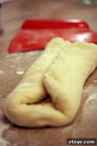 Mastering Homemade French Bread 5 Folding dough
