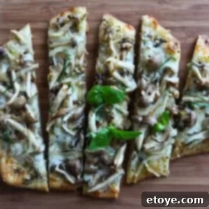 Japanese Mushroom Flatbread Ready to Serve