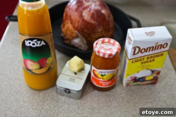 ingredients for glazed ham recipe