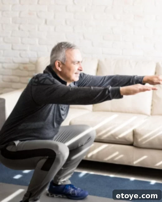 Enter to Win a $100 Walmart Shopping Spree 7 A person performing a yoga pose at home, surrounded by exercise equipment