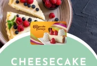 The Cheesecake Factory $100 Gift Card Sweepstakes
The Cheesecake Factory: A Sweet $100 Treat Giveaway